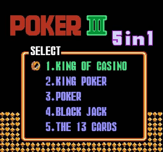 Poker III - 5 in 1 (Homebrew) — Title screen